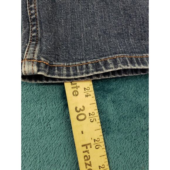 Express Jeans Size 2 Womens Blue Stretch Pants Denim Mid Rise Straight Cropped - Picture 8 of 12